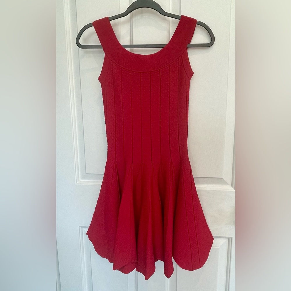 WINTER SALE! Cute & Flirty Jonathan Simkhai Off Shoulder Pointelle Red Dress XS - Picture 12 of 15